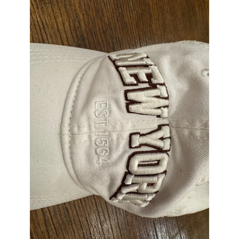 Torkia Apparel New York Est 1664 Baseball Cap Hat Cream Brown Adjustable Strap